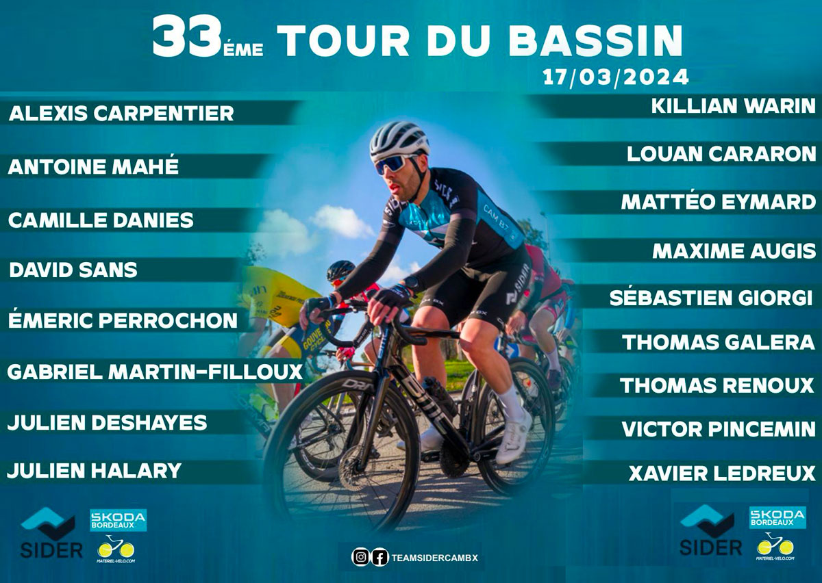 Affiche Course TEAM SIDER CAM BX au TOUR DU BASSIN 2024